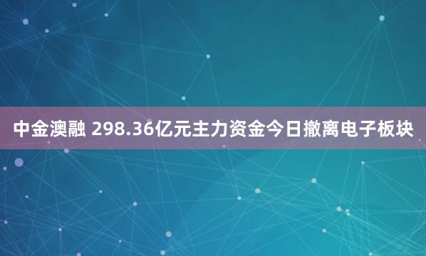 中金澳融 298.36亿元主力资金今日撤离电子板块
